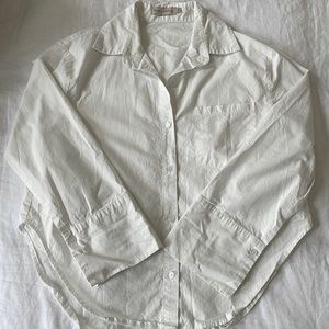 Oversized White Button Down — Size Small/Medium